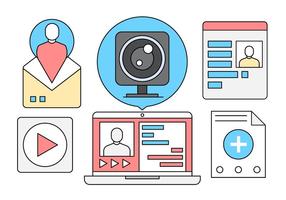 Elementos vectoriales lineales libres de medios sociales vector