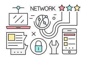 Iconos vectoriales Linear Global Networking gratis vector