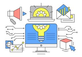 Linear Business and Startup Vector Illustration