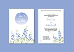 Blue Bonnet Water Color Effect Template Free Vector