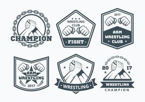Arm Wrestling Badge Collection vector