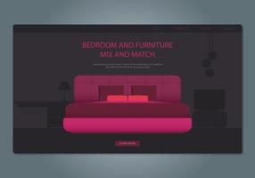 Headboard Bedroom and Furniture Web Interface Vector