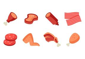Meat Product Icons Vector