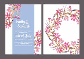 Vector Colorul Branches Wedding Invite