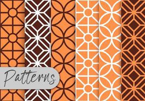 Orange Line Art Pattern Set