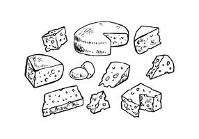 Colección de queso para tablero de charcutería Vector