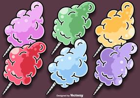 Vector Set Of Cartoon Candy Floss