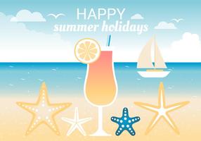 Free Summer Traveling Template Background vector