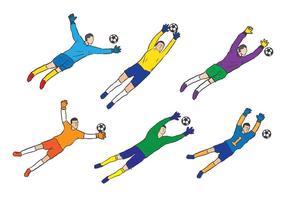 Goal keeper sketch vector set