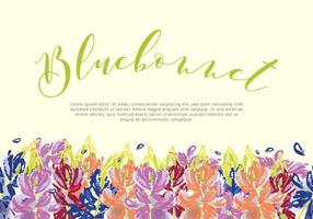 Bluebonnet Garden Card Vector