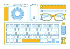 Free Linear Office Tools Elements vector