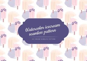 Vector Watercolor Ice Cream Seamless Pattern