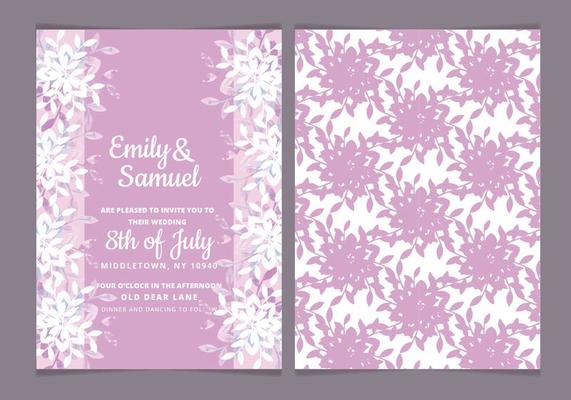 Vector Feminine Watercolor Wedding Invite