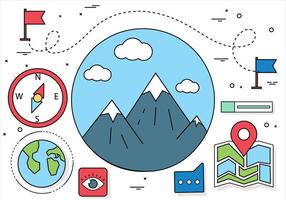 Free Flat Design Vector Travel Elements and Icons