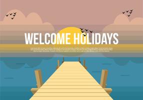 Boardwalk Vector Background Illustration