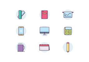 Icon pack of Office Items vector