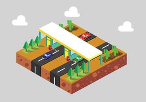 Isometric Toll Booth Vector Art