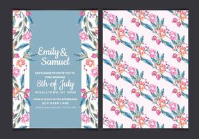 Vector Colorul Branches Wedding Invite