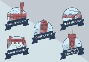 Icon Vector of Interesting Places at Tuscany