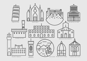 Pictogram of Interesting Places at Tuscany vector