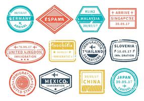 Travel Around World Stamp Vector
