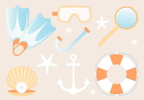 Free Summer Beach Elements Background