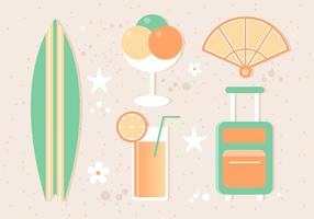 Free Flat Tropical Summer Background vector