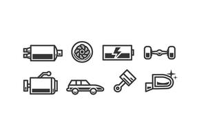 Iconos de vector de accesorios de coche