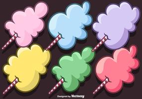 Vector Set Of Cartoon Candy Floss