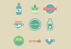 Cute Stevia Badges vector