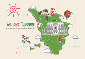 Tuscany Map Illustration vector