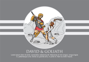 David and Goliath Vector Illustration