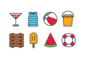 Beach Icon Set vector