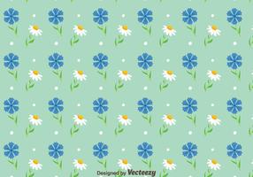 Blubonnet And Camomile Flowers Pattern Vector