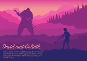 David and Goliath Vector Background