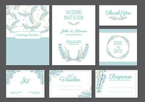 Bluebonnet wedding card template vector