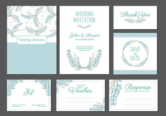 Bluebonnet wedding card template