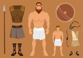 David And Goliath Set Free Vector