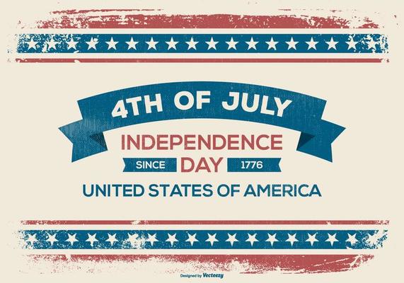 Grunge Fourth of July Illustration