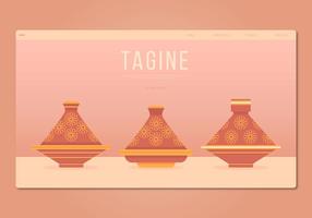 Tajine Moroccan Traditional Food Illustration. Web Template. vector
