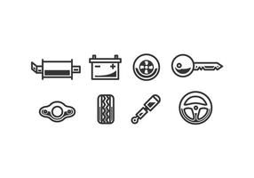 Iconos de vector de accesorios de coche