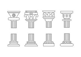 Roman column icons vector
