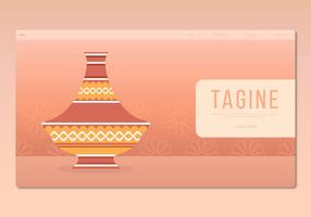 Tajine Moroccan Traditional Food Illustration. Web Template. vector