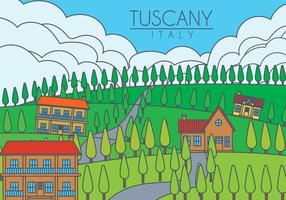 Tuscany landscape vector illustration