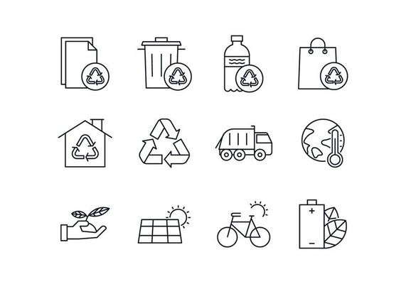 Free Environmental  Waste Management Icon Set