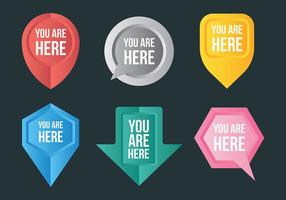 Free You Are Here Icons Vector