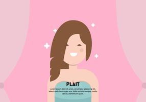 Dressed Up Girl with Plait Hairstyle Vector Background
