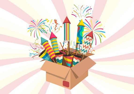 Noise Maker Firework Vector Illustration