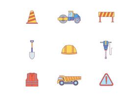 Road Work Icons vector