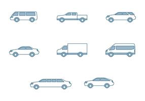 Iconos de coches modernos vector